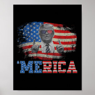 Poster Trump Happy 4 De Julho Trump American Flag 4