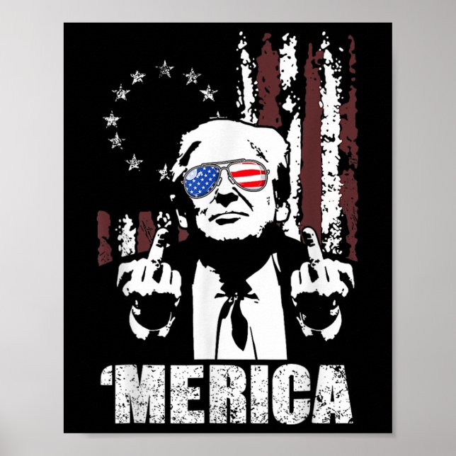 Poster Trump Happy 4 De Julho Trump American Flag 8 (Frente)