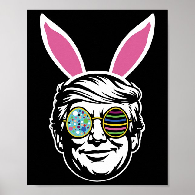 Poster Trump Happy Easter Bunny Egg Hunt Spring Funny Hop (Frente)
