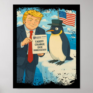 Poster Trump Impõe Política Pautal De Animes Pinguins Mem