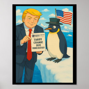 Poster Trump Impondo Tarifas À Política De Animes Pinguin