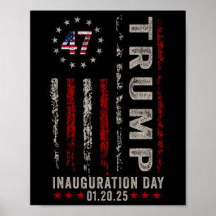 Poster Trump Inauguration Day 2025 Memabilia Usa Flag V