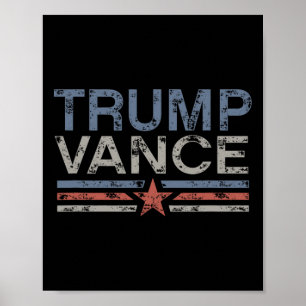 Poster Trump Jd Vance 2024 Retro Stripe Trump Vance 2024