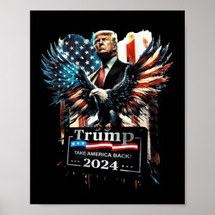 Poster Trump leva a América de volta 2024, a Águia dos Es