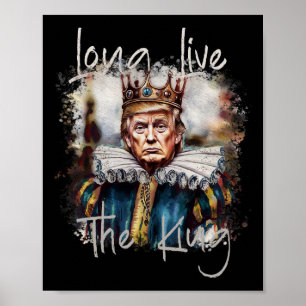 Poster Trump Longa Vida Ao Rei Engraçado Trump Aquarela G