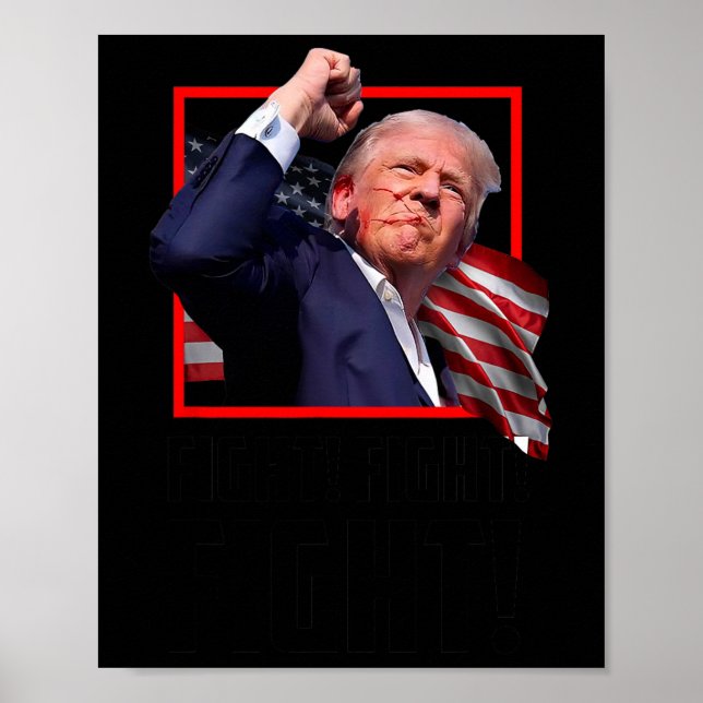 Poster Trump Luta Combatendo Combatentes Apoiadores Ameri (Frente)
