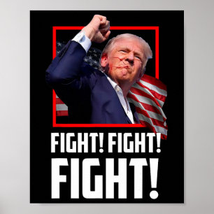 Poster Trump Luta Combatendo Combatentes Apoiadores Ameri