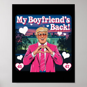 Poster Trump Meu Namorado Ck Dia dos Namorados Rosa 45 47