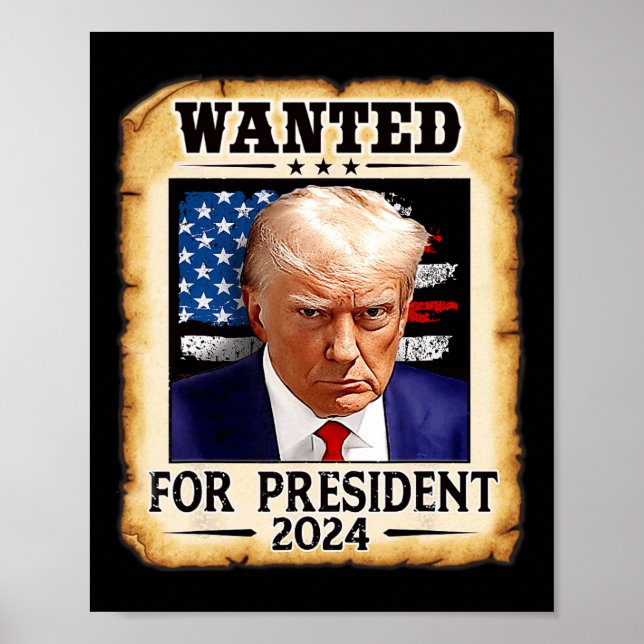 Poster Trump Mug Shot Desejado Para Os Eua. Presidente 20 (Frente)