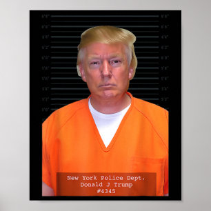 Poster Trump Mug Shot Range Jumpcase Parody Atrás dos Bar