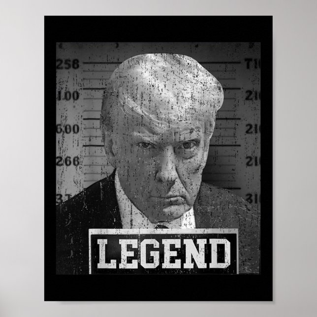 Poster Trump Mugshot Funny Donald Trump Legenda (Frente)
