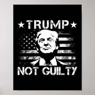 Poster Trump Não Culpado Apoiador do Trump Bandeira Ameri