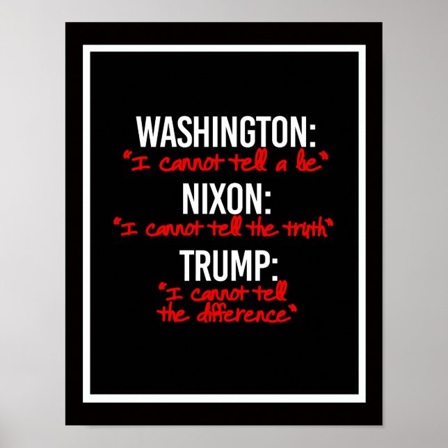 Poster TRUMP - Não posso dizer a diferença na verdade e (Frente)