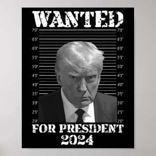 Poster Trump Not Guilty Mug Shot 2024 Procurado Para Pres