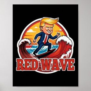 Poster Trump Onda Vermelha Republicano