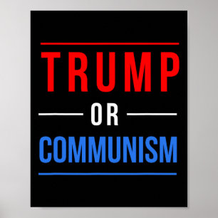 Poster Trump Ou Comunismo Divertida Eleição 2025
