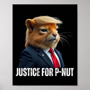Poster Trump Para P-nut O Esquilo Justiça Para Amendoim T