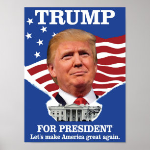 Pôster Trump Para Presidente Ronald Reagan