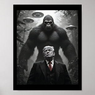Poster Trump Pé Grande Ufo Encontro de Alienígena Visitaç