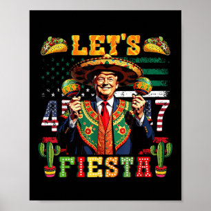 Poster Trump Permite Fiesta Cinco De Mayo Partido Mexican