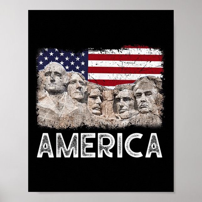 Poster Trump Presidente 45º Rushmore Monte Bandeira Ameri (Frente)