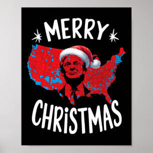Poster Trump Red Election Map Merry Christmas Trump Winne