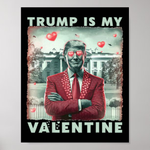 Poster Trump Retro é meu namorado Dia dos Namorados Trump