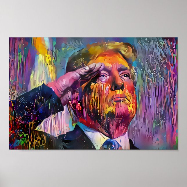 Poster Trump Salute - Estilo de Nova Orleans - (Frente)