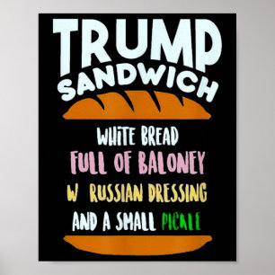 Poster Trump Sandwich Pequeno Piche Sarcasmo Político