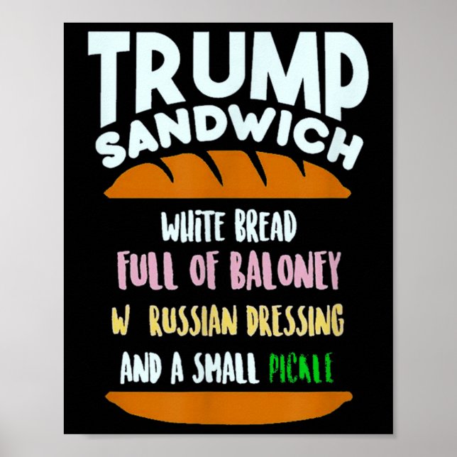Poster Trump Sandwich Pequeno Piche Sarcasmo Político (Frente)
