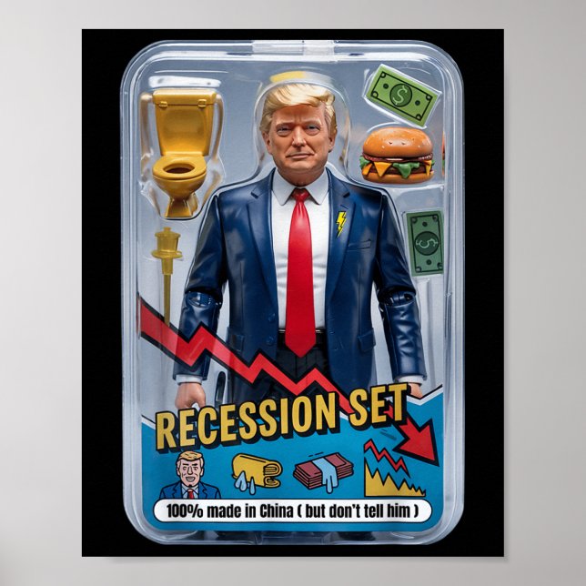 Poster Trump Satire Sobrevivido à Recessão Conjunto de Aç (Frente)