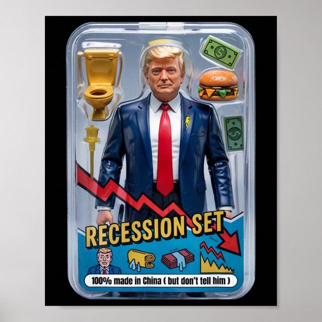 Poster Trump Satire Sobrevivido à Recessão Conjunto de Aç (Frente)