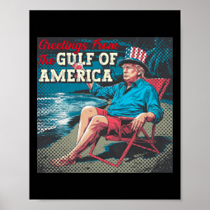 Poster Trump Saudação Da Patr Da Praia Do Golfo Da Améric