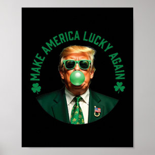 Poster Trump Shamrock Faça a América Sortuda Novamente St