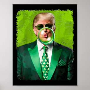 Poster Trump soprando pastilha elástica Rua política repu