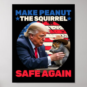 Poster Trump Squirrel Torna o Esquilo de amendoim seguro 