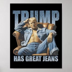 Poster Trump Tem Grandes Jeans Engraçado Retro