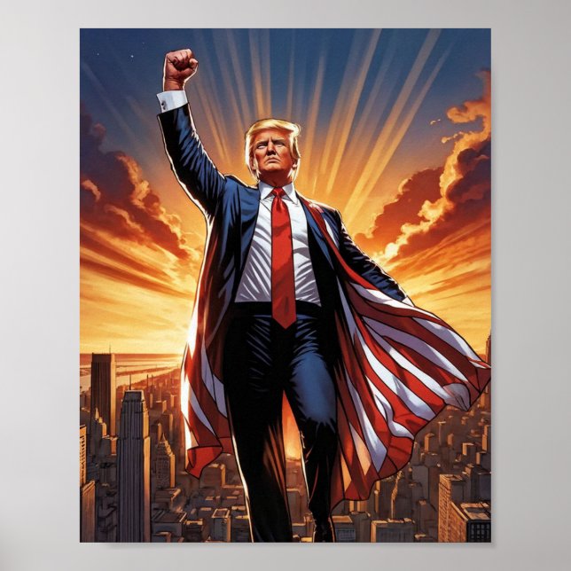 Poster "Trump the American Super Heroi Poster" (Frente)