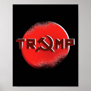 Poster Trump Ussr Foice e Foice Comunista Russo Idade