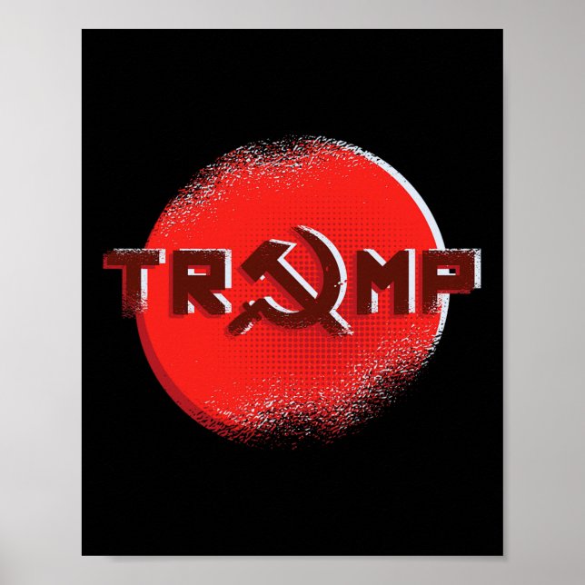 Poster Trump Ussr Foice e Foice Comunista Russo Idade (Frente)