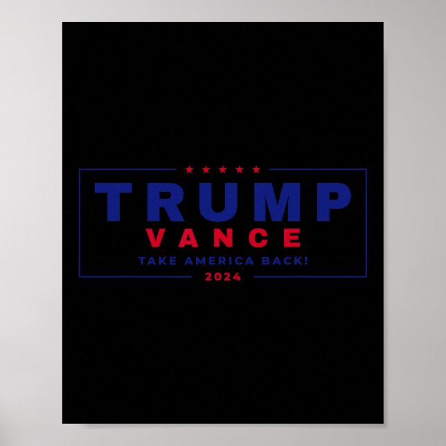 Poster Trump Vance 2024 Donald Trump J.d. Vance Take Amer (Frente)