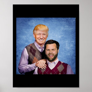 Poster Trump Vance 2024 Irmãos Presentes Divertidos Trump