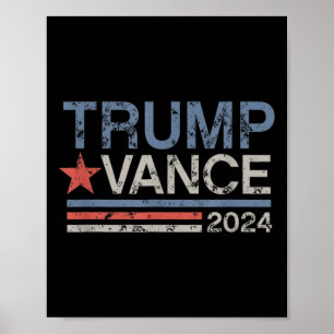 Poster Trump Vance 2024 Retro Stripe Trump Jd Vance