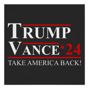 Pôster Trump Vance 2024 Vice-presidente VP Trump 2024