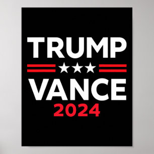 Poster Trump Vance 2025 Bandeira Americana Presente Eleiç