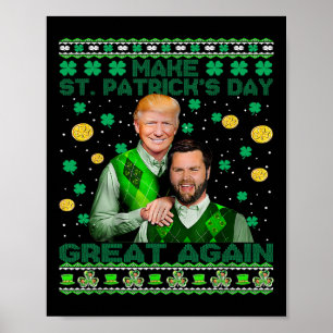 Poster Trump Vance Brothers Funny Dia de São Patrício Ugl