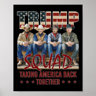 Poster Trump Vance Kennedy Elon Squad Levando a América B