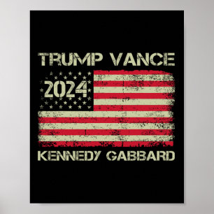 Poster Trump Vance Kennedy Gabbyrd Xeque-Mate Leve a Amér