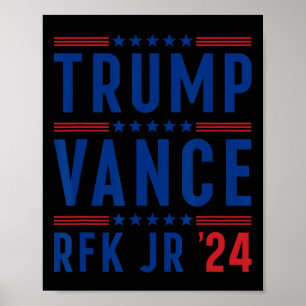 Poster Trump Vance Kennedy Presidente Eleição Republicano