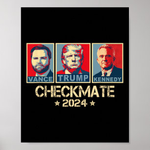 Poster Trump Vance Kennedy Xeque-Mate 2025 Eleição Republ